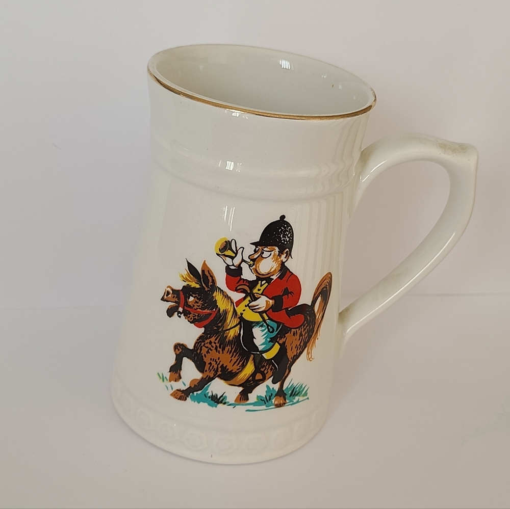 Vintage Lord Nelson Pottery Royal Falcon Ware Hunting Tankard Huntsman Stein Mug - Picture 3 of 8